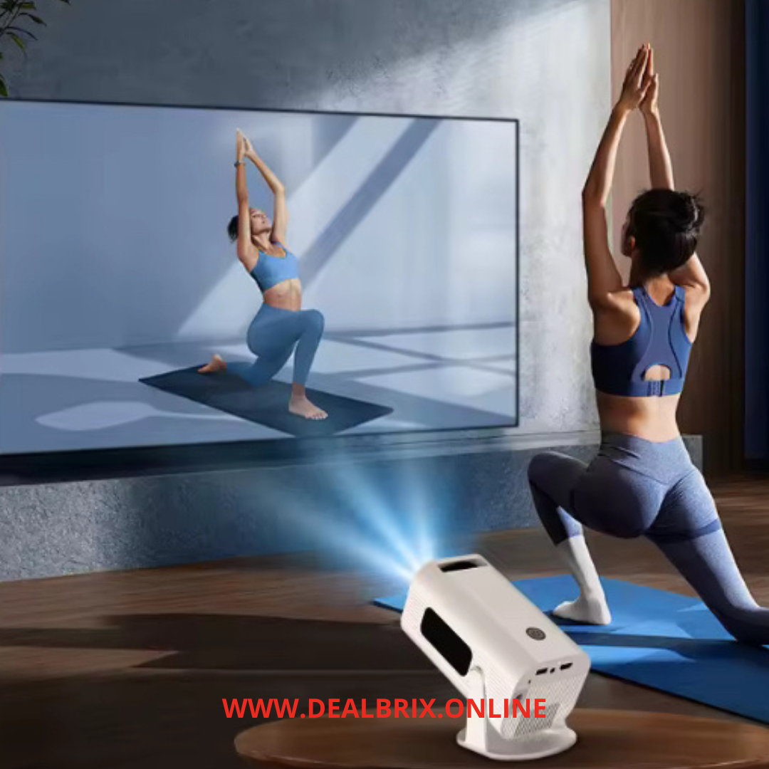 DealBrix P330W Mini Projector – 4K & 8K Support | Android 11 | 280 ANSI | WiFi 6 + BT5.0 | Portable Home Cinema